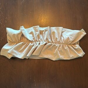 Tan Ruffle Bikini Top NWOT